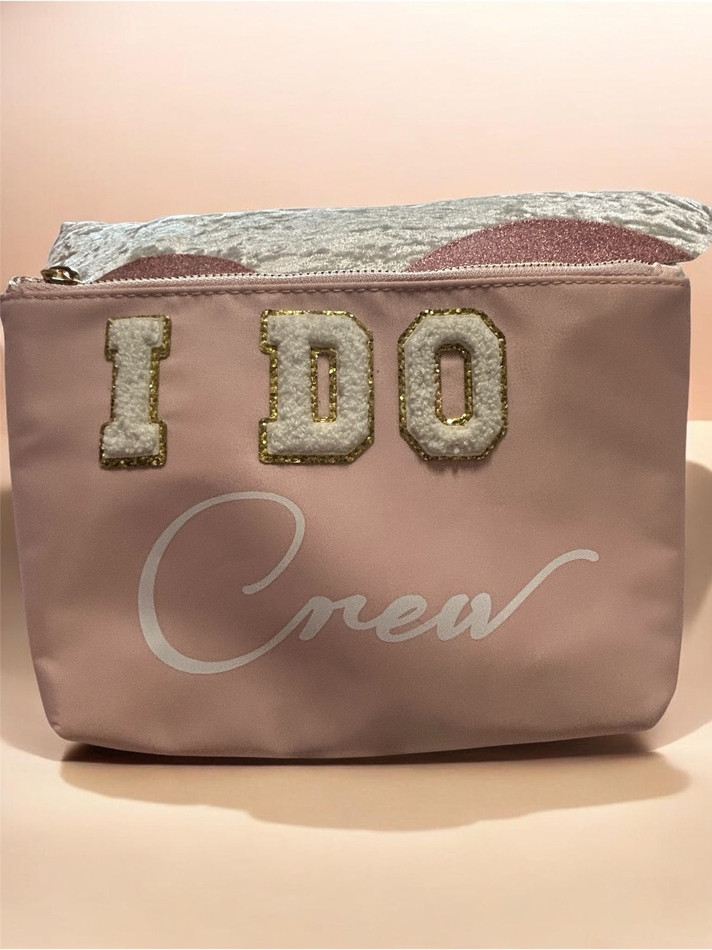 I Do Crew Pink Bridal Cosmetic Pouch With Wrist Strap NWOT